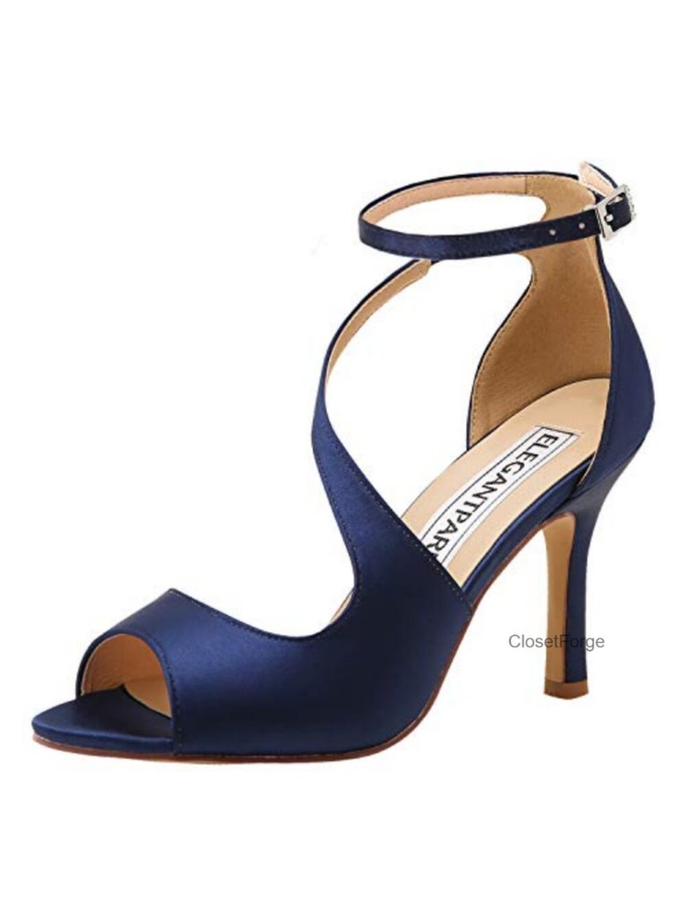 Satin Strappy High Heel Sandals Women's Stiletto Wedding Bridal
